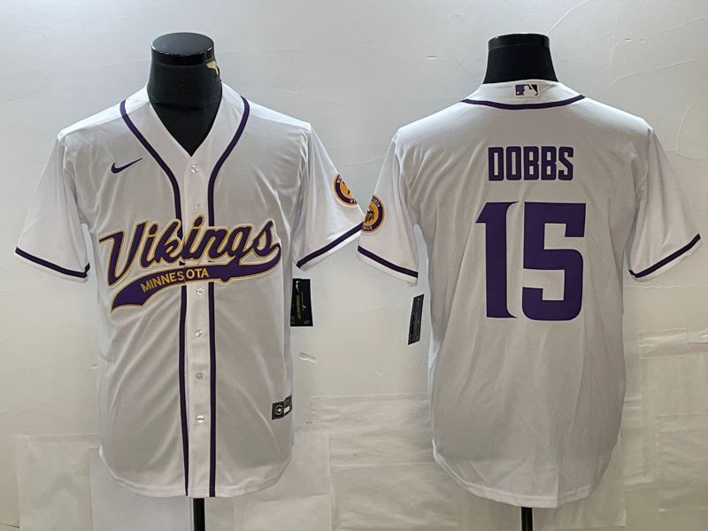 Men Minnesota Vikings #15 Dobbs White 2023 Nike Co branded NFL Jersey->minnesota vikings->NFL Jersey